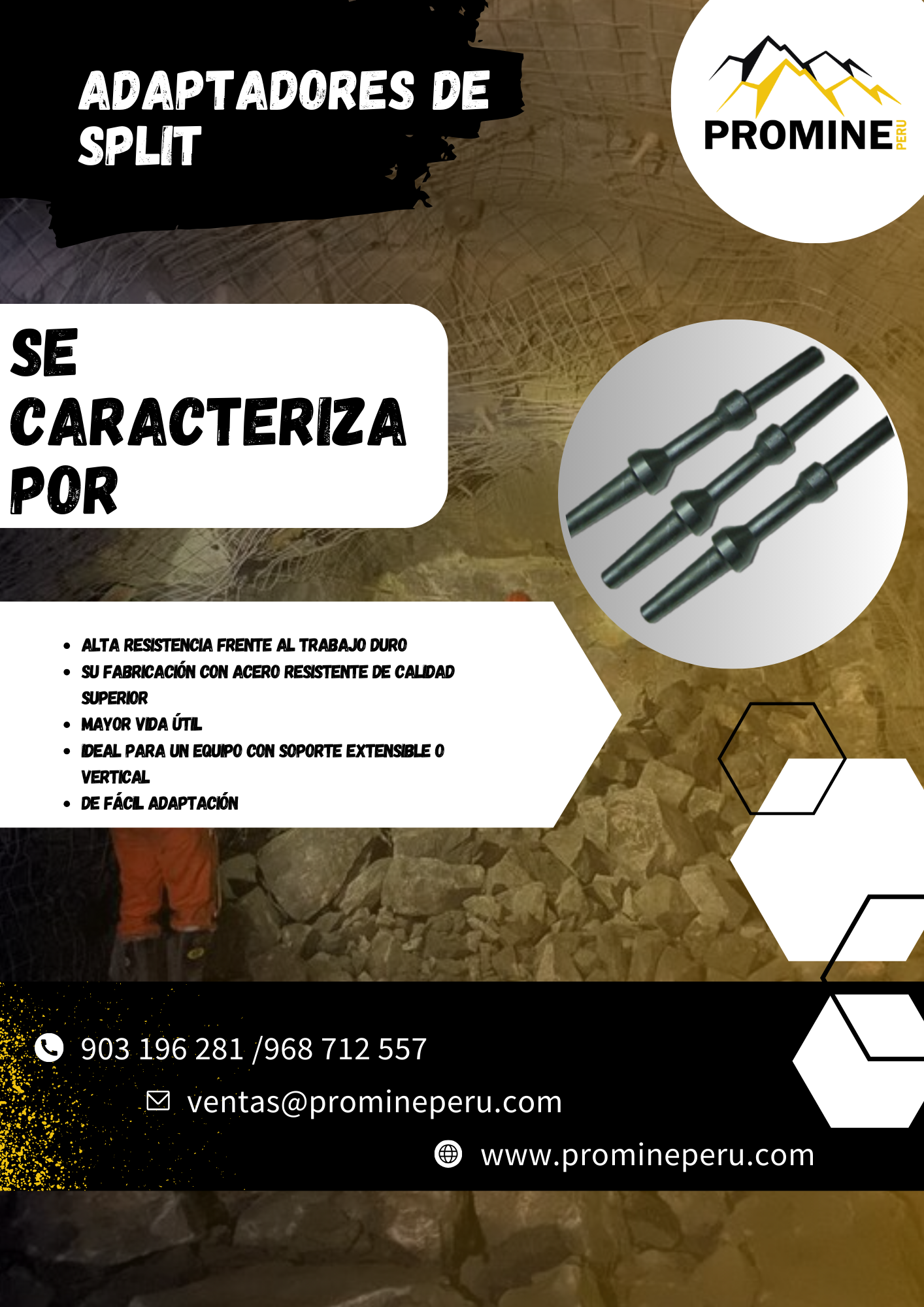 ADAPTADORES PARA SPLIT SET MINA SOCAVON PROMINE AQP 2023